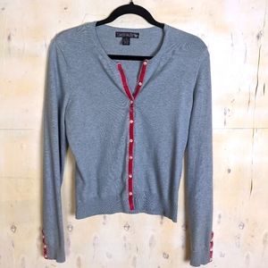 Lucky Brand cardigan sweater pink velvet button up